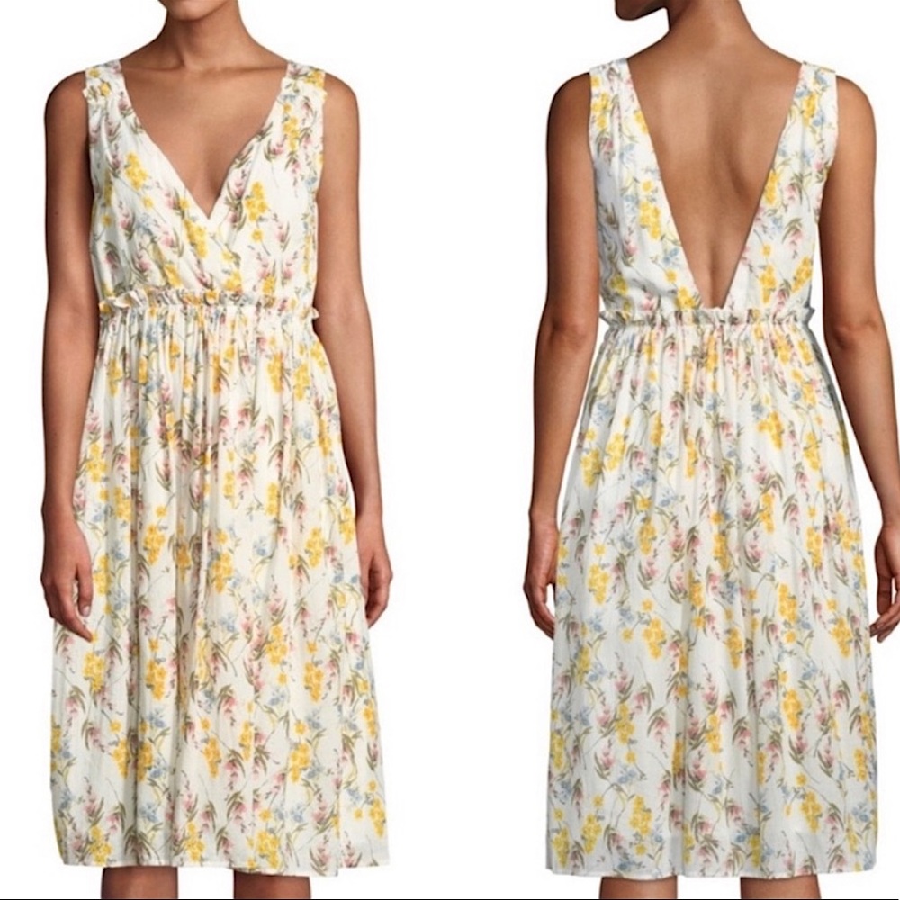NWT LINE & DOT Fleur summer floral sleeveless cottagecore dress small new